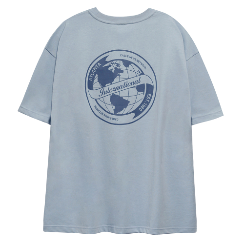 씨엔엔 어패럴(CNN APPAREL) 트래블 시티 EARTH 그래픽 반팔 티셔츠 SKY BLUE - 사이즈 & 후기 | 무신사