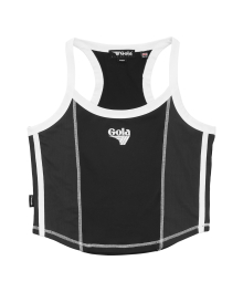 W TAPE POINT SLEEVELESS [BLACK]