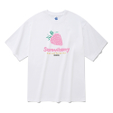 라디네오(RADINEO) 20수 핑크 스트로우베리 반팔 티셔츠 화이트