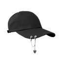 베이스클레프(BASSCLEF) 체인 볼캡 블랙 피어싱 모자 Clef layered cap