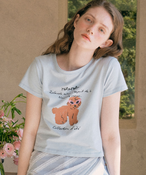ウォニョンモデル[ROLAROLA] ROLA SUNGLASSES PUPPY T-SHIRT ウォニョンモデル[ROLAROLA] ROLA SUNGLASSES PUPPY T-SHIRT