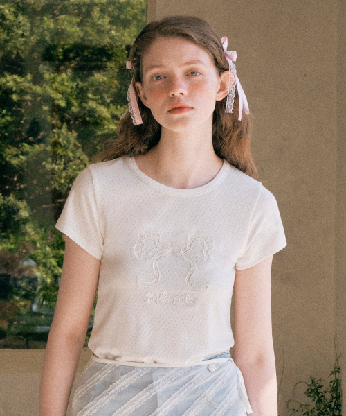 Tシャツ・カットソー ROLAROLA LACE RIBBON T-SHIRT 4BUK195 rolarola(ロラロラ) Tシャツ・カットソー(レディース) - 海外