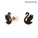 스와로브스키(SWAROVSKI) Iconic Swan 아이코닉 스완 블랙 스터드 귀걸이 이어링 5684608