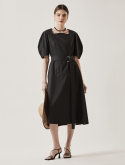르이엘(LE YIEL) Curved Midi Dress_Black 커브드 미디 드레스_블랙