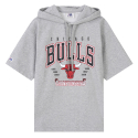 엔비에이(NBA) CHI 오버핏 후드 반팔 티셔츠(N242TH020P) 멜란지 그레이