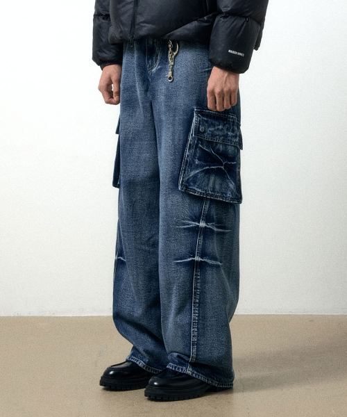 【MAISON MINED】24SS★ PINCH WIND CARGO DENIM PANTS MUSINSA | MAISON MINED PINCH WIND CARGO DENIM PANTS BLACK