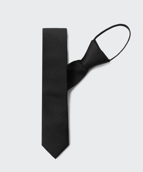 무신사 스탠다드() 오토매틱 실크 내로우 솔리드 넥타이 [블랙] 상품 이미지
