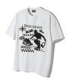 스케이트보드 피그먼트 그래픽 반팔 티셔츠 (WHITE)