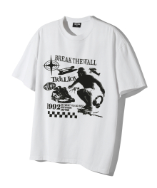 스케이트보드 피그먼트 그래픽 반팔 티셔츠 (WHITE)