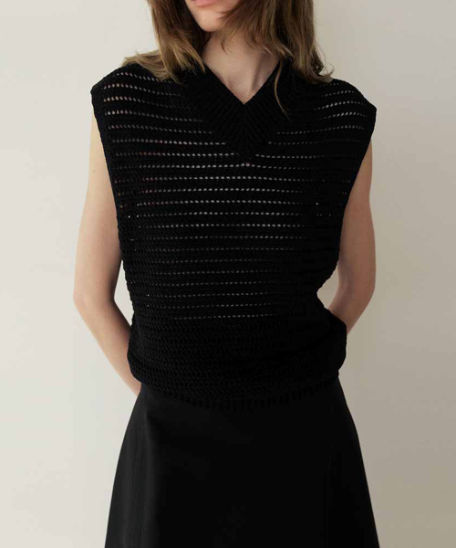 SUSTAINABLE PAPER VEST_BLACK