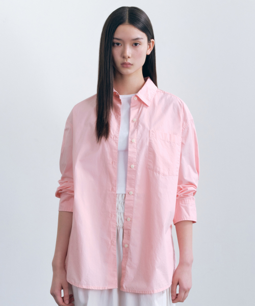 무신사 스탠다드 우먼() 우먼즈 오버사이즈 워시드 포플린 셔츠 [핑크] 상품 이미지