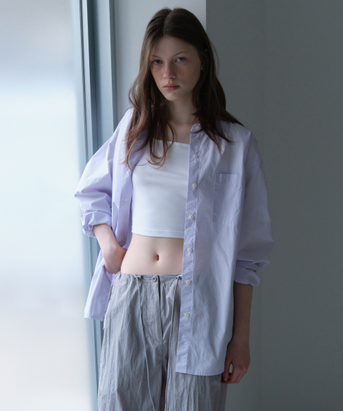 무신사 스탠다드 우먼() 우먼즈 오버사이즈 워시드 포플린 셔츠 [라벤더] 상품 이미지