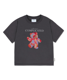 Complicated 크롭 반팔 티셔츠 ACR503 (다크그레이)