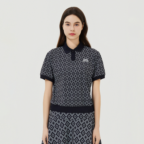DTP Collar half Polo Shirts_Navy