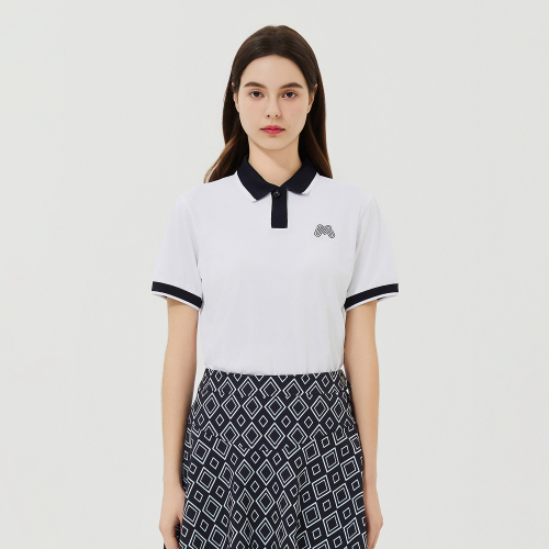 DTP Collar half Polo Shirts_White