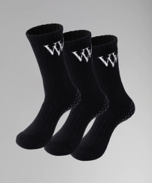 Triple V Non-slip Socks 3pack [Black]