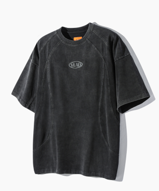 디미트리블랙(DIMITRI BLACK) (VLAD) 피그먼트 슬래쉬 반팔 티셔츠_차콜