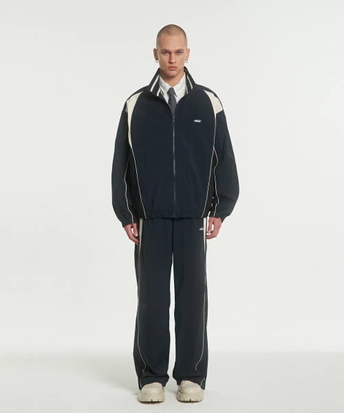 KNIT NECK TRACK JACKET [NAVY]