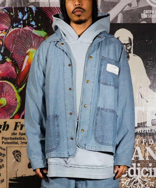 CONDUCTOR CHORE COAT Vintage Stripe (M)