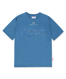 [엠블러X벨리곰] Bellygom varsity 오버핏 반팔 티셔츠 BS306 (블루)