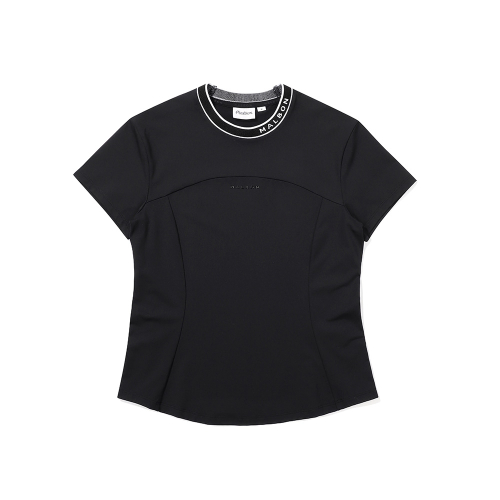 말본 골프() 모크넥 슬림핏 티셔츠 BLACK (WOMAN) 상품 이미지