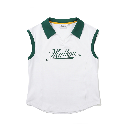 말본 골프() 카라 포인트 메쉬 슬리브리스 WHITE (WOMAN) 상품 이미지