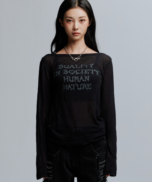 HUMAN NATURE SHEER MESH TOP_BK