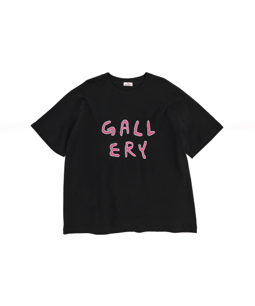 1011갤러리(1011 GALLERY) Gallery Stroke Logo T-Shirt-Black