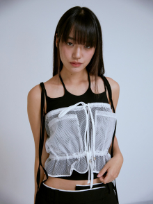 조리 랩 스커트/슬리브리스 탑 Jori Wrap Skirt / Sleeveless Top (White Mesh)