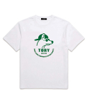 셔터(SHUTTER) TORY LOGO 오버핏 반팔 티셔츠 (SS014) 화이트/그린
