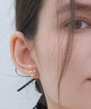 할렌 simple heart earrings 8mm (E019_gold)