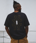 빈트릴(BEENTRILL) [BEENTRILL X BROOKLYNDENIM]철조망 스티치 컴포트핏 반팔 티셔츠(블랙)