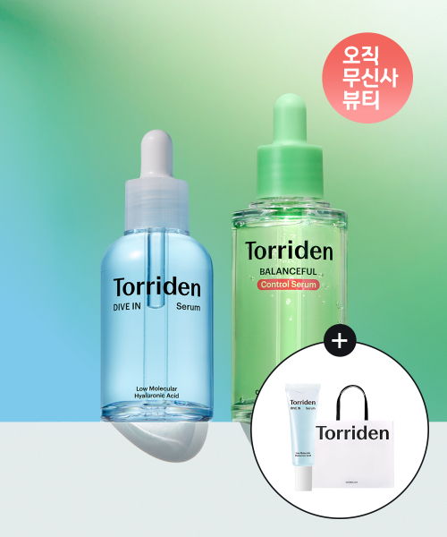 토리든(TORRIDEN) [SET] 다이브인 저분자 히알루론산 세럼 50ml + 밸런스풀 시카 컨트롤 세럼 50ml (+다이브인 세럼 10ml+쇼핑백)