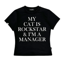 Big Font Rockstar T-shirt (Crop Ver.) (Black)
