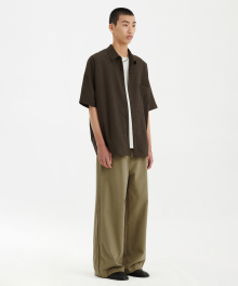 Oversized Half Shirt - Brown