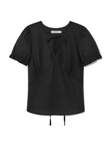LILY PUFF BLOUSE TOP (BLACK)