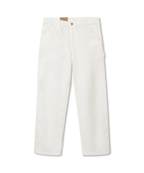 DUNGAREEP-FLAT FRONT GARMENT DYE RUSTIC - WHITE