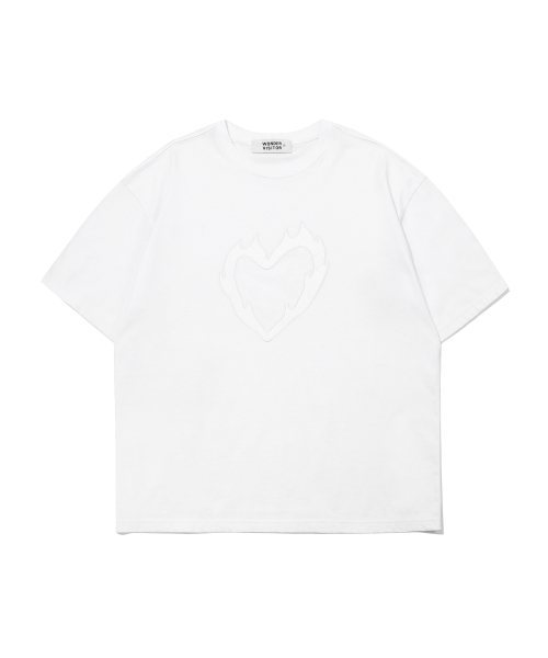 韓国人気★[WONDERVISITOR] BN HEART APPLIQUE T-SHIRT 韓国人気☆[WONDERVISITOR] BN HEART APPLIQUE T-SHIRT (WONDER