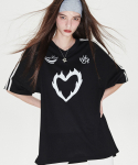 원더비지터(WONDERVISITOR) BN Heart Jersey T-shirt [Black]