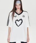 원더비지터(WONDERVISITOR) BN Heart Jersey T-shirt [White]