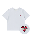비욘드클로젯(BEYOND CLOSET) [WOMENS EDITION] 노맨틱 로고 소프트 코튼 여성 반팔 티셔츠 화이트