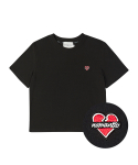 비욘드클로젯(BEYOND CLOSET) [WOMENS EDITION] 노맨틱 로고 소프트 코튼 여성 반팔 티셔츠 블랙