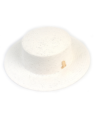 유니버셜 케미스트리 Simple White Flat Panama Hat 여름모자