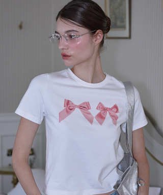 로제프란츠 Twin Ribbon T-shirt [White]
