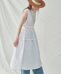 LAYERD STRING LONG DRESS WHITE