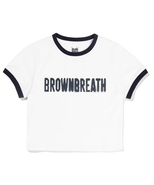 브라운브레스(BROWNBREATH) W BB TYPE CROP RINGER TEE - WHITE