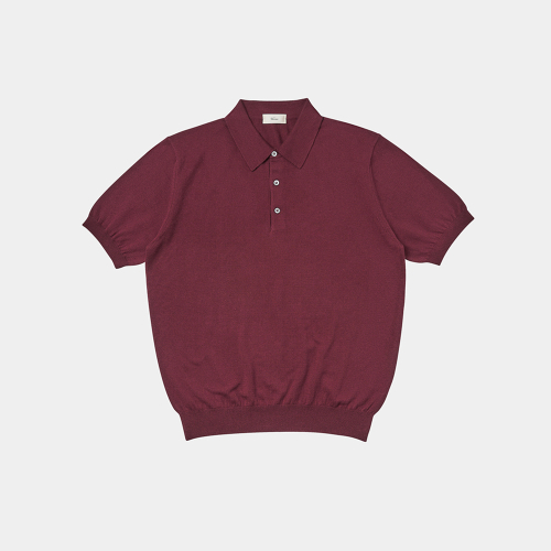 24SS Essential Polo Knit Burgundy