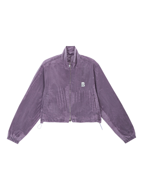 Stone Coated Blouson Jacket - deep purple