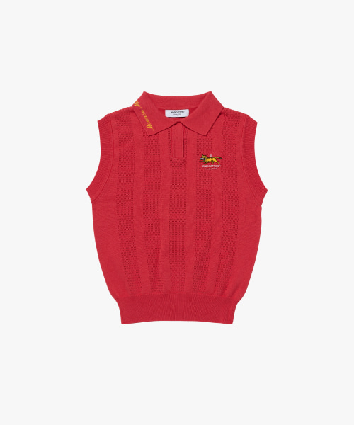 MCC W COLLAR LETTERING VEST-RED