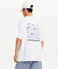 NBNEE22443 / UNI FROZEN 캠핑그래픽 반팔티 (WHITE)